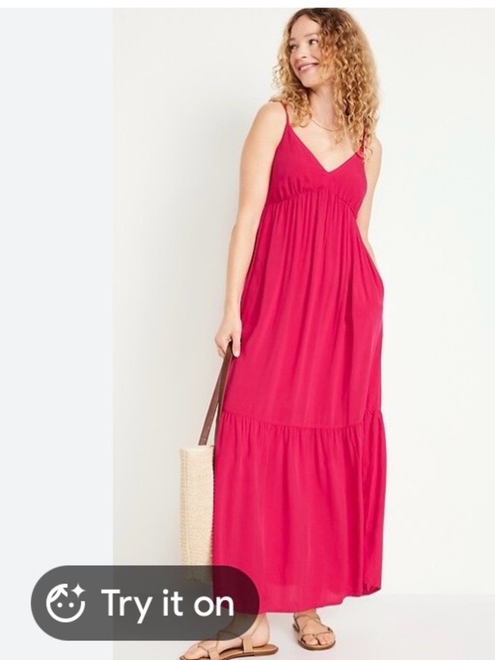 Old Navy Red Tiered Maxi Swing Dress, XL